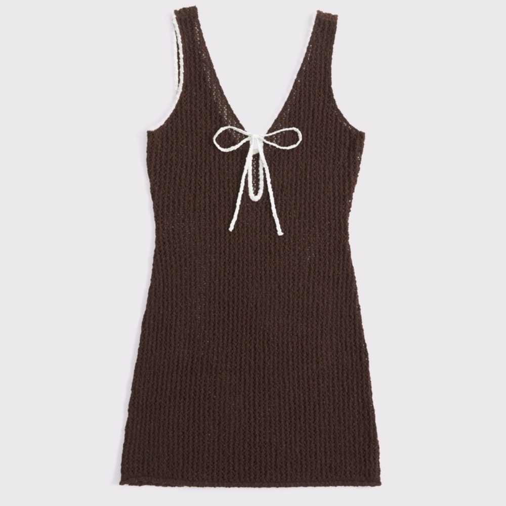 Abercrombie & Fitch Brown Crochet Dress